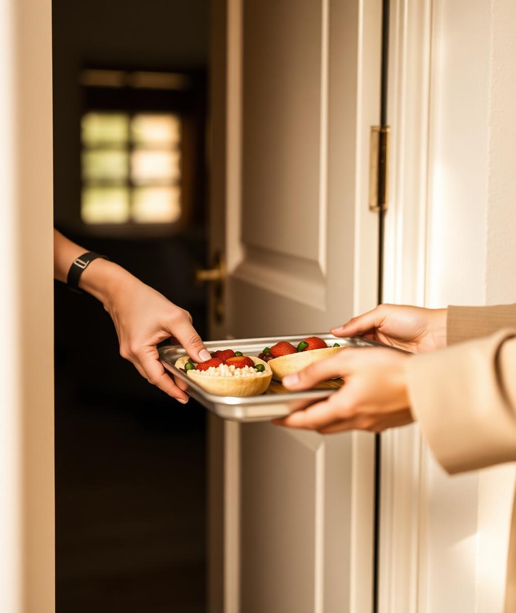 Caring hospitality details with linens and fresh flowers
